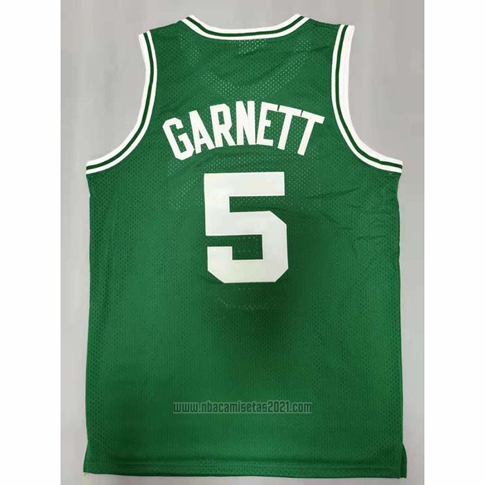 Camiseta Boston Celtics Kevin Garnett #5 Hardwood Classics Throwback Verde